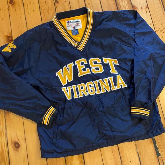 Vintage 1980s West Virginia WVU Mountaineers Champion Pullover Windbreaker M - Picture 3 of 5